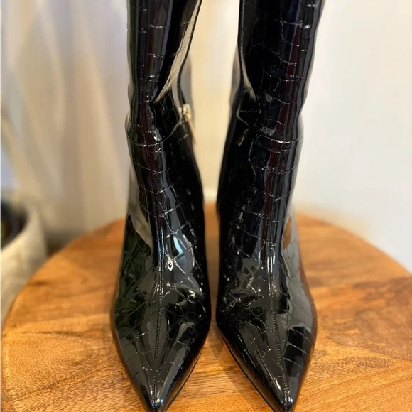 Vince Camuto Croc-Embossed Knee-High Boots - Picture 4 of 8